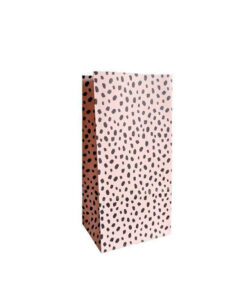 Blokbodemzak roze met zwarte dots - cadeauverpakking